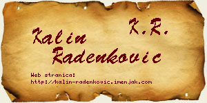 Kalin Radenković vizit kartica